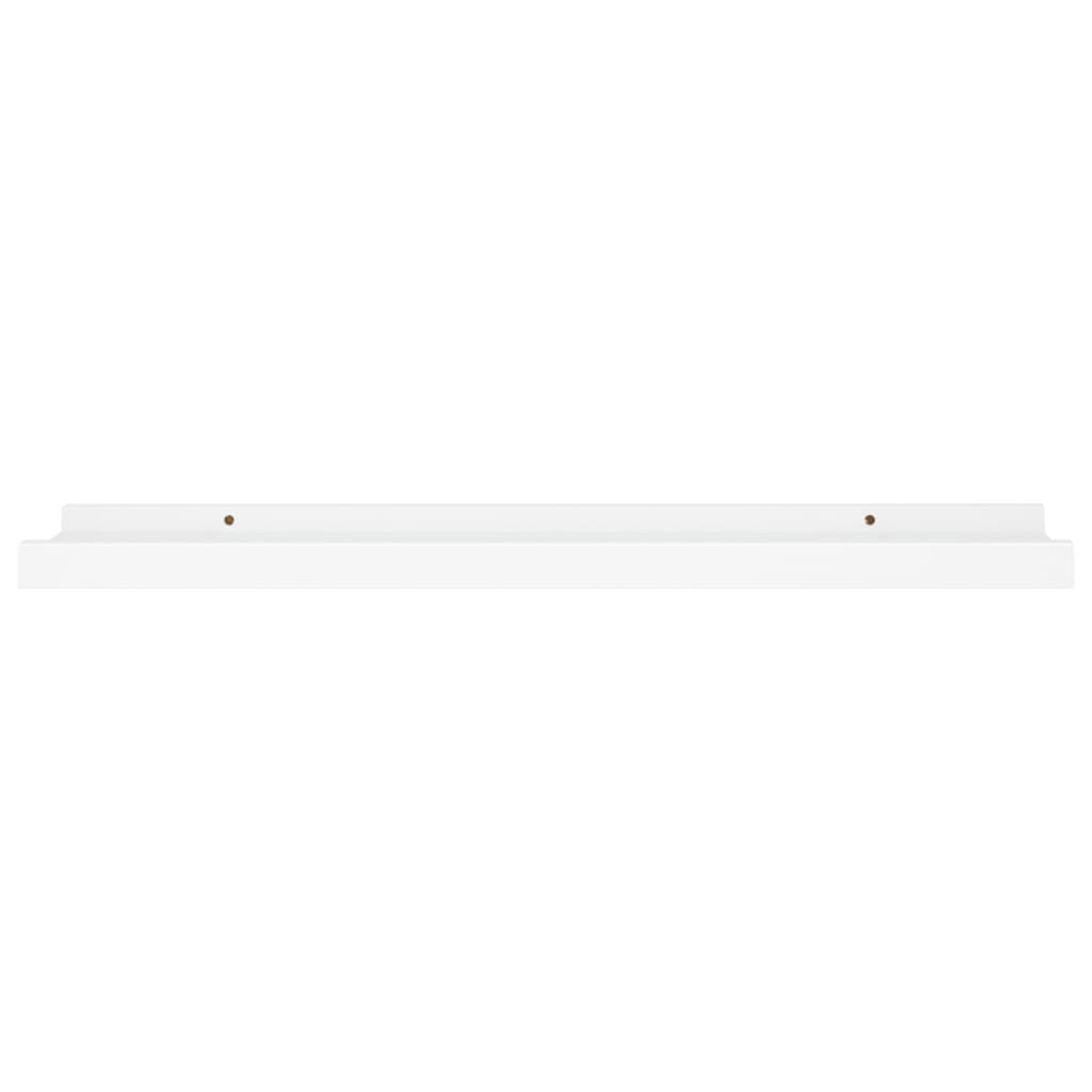 Flytende vegghyller 2 stk hvit 60x9x3 cm MDF