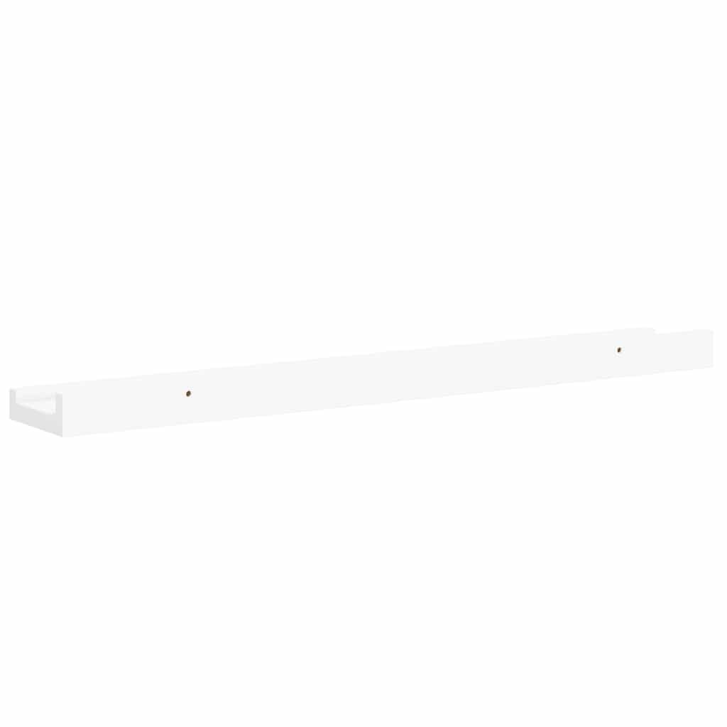 Flytende vegghyller 2 stk hvit 60x9x3 cm MDF