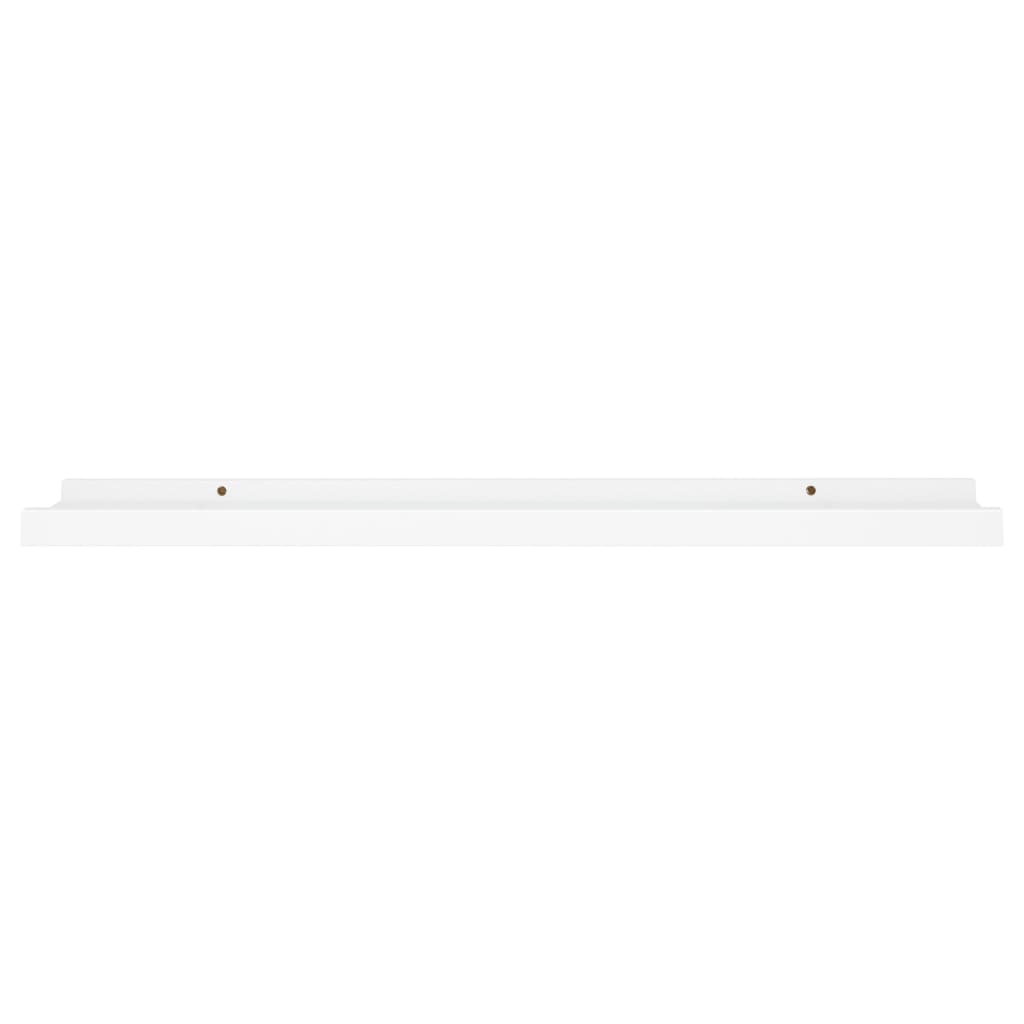 Flytende vegghyller 2 stk hvit 80x9x3 cm MDF