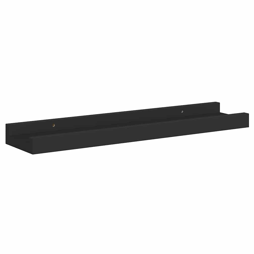 Flytende vegghyller 2 stk svart 40x9x3 cm MDF