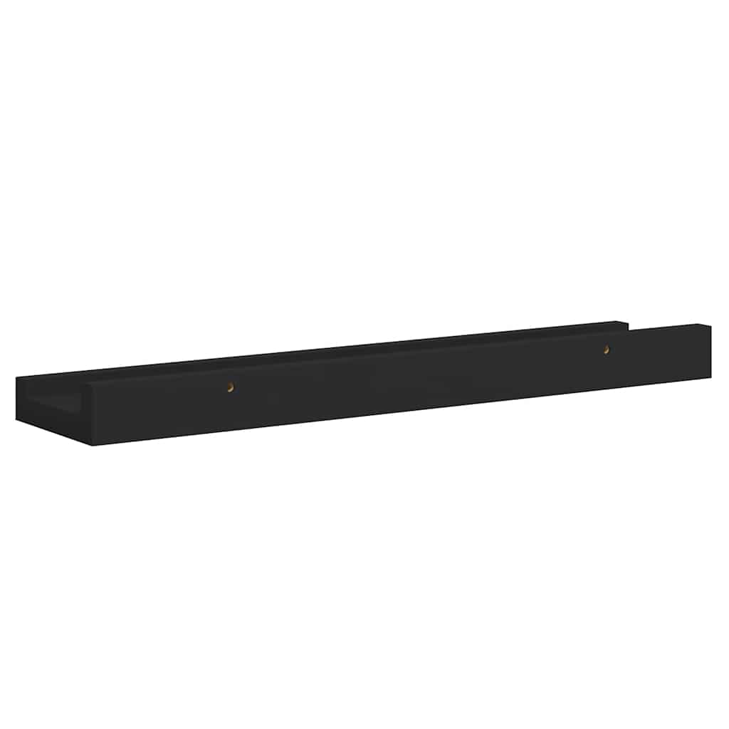Flytende vegghyller 2 stk svart 40x9x3 cm MDF