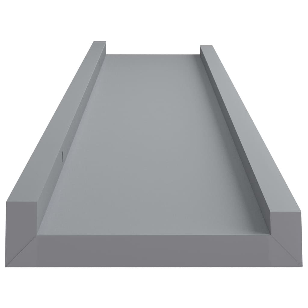 Flytende vegghyller 2 stk grå 40x9x3 cm MDF