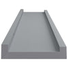 Flytende vegghyller 2 stk grå 40x9x3 cm MDF