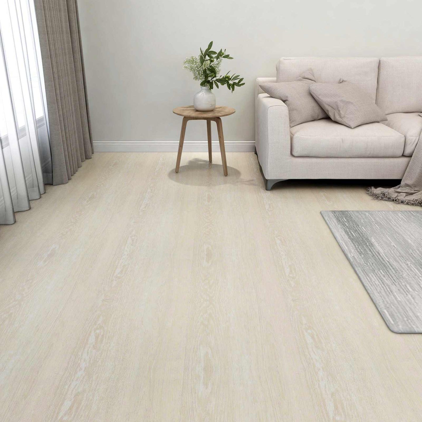 Gulvplanker 5,11 m² 55 pcs PVC Hvit og Beige
