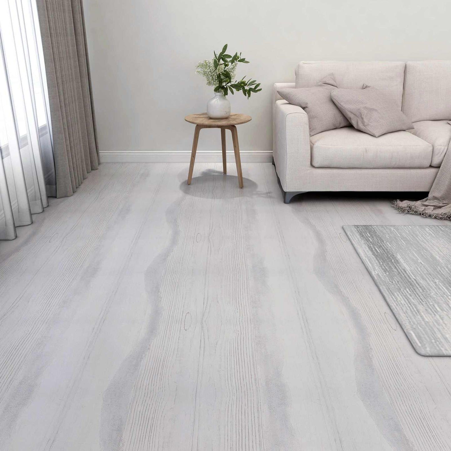 Gulvplanker 5,11 m² 55 pcs PVC Hvit og lysegrå