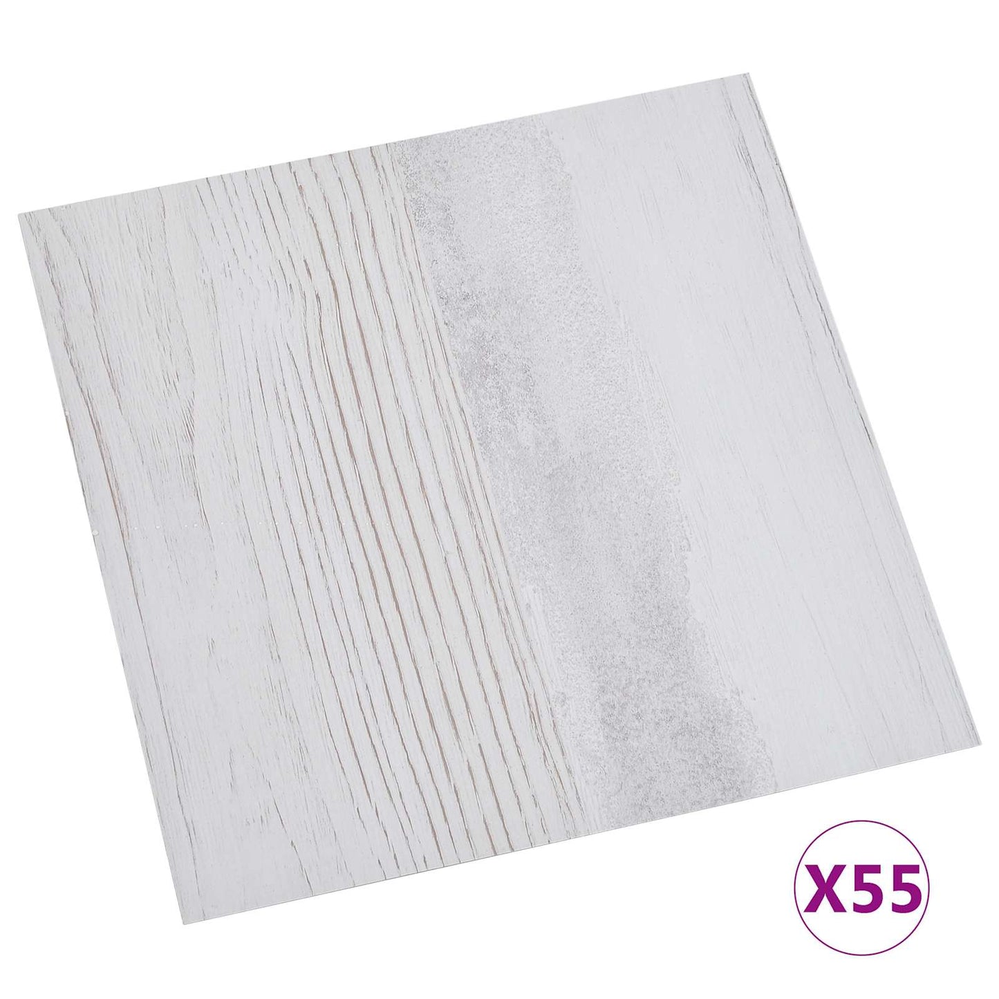 Gulvplanker 5,11 m² 55 pcs PVC Hvit og lysegrå