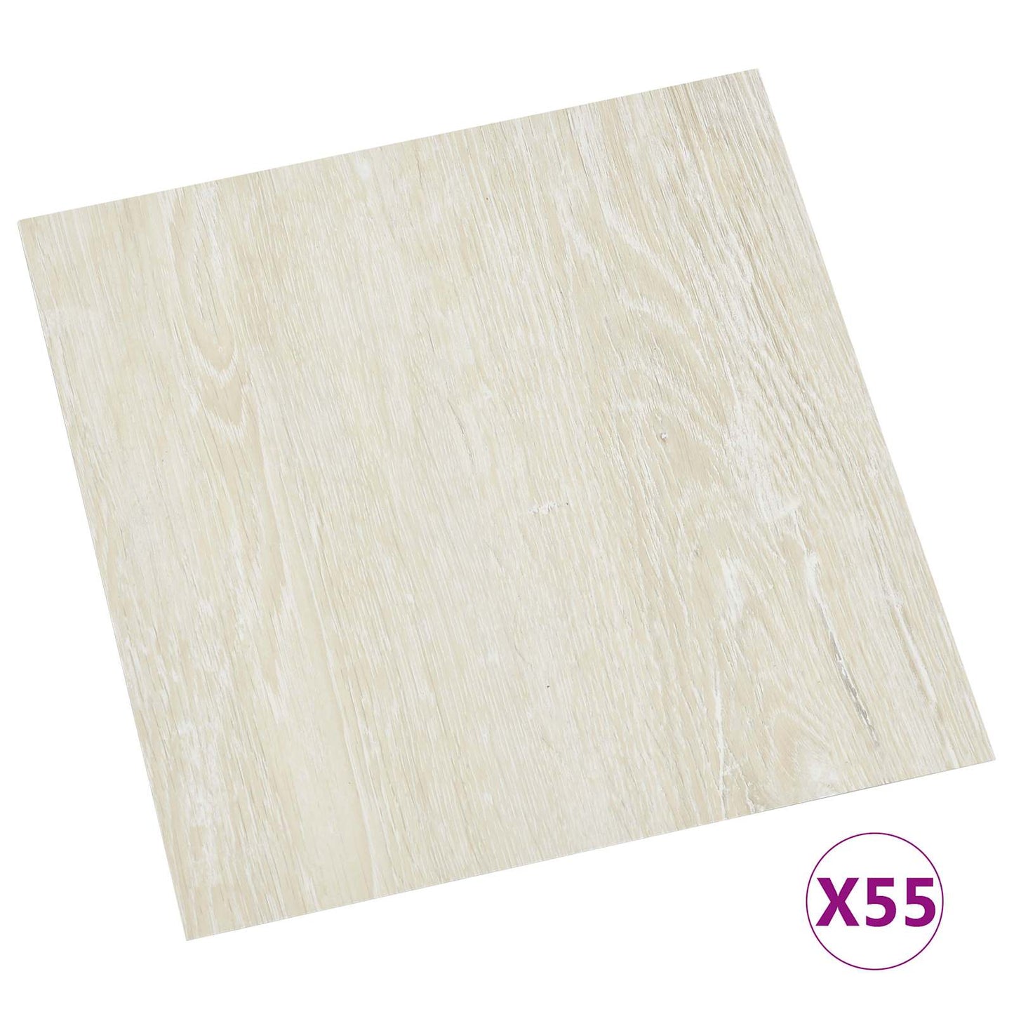Gulvplanker 5,11 m² 55 pcs PVC Kremhvit