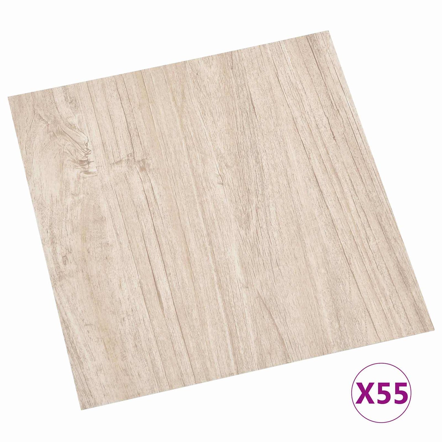 Gulvplanker 5,11 m² 55 pcs PVC Hvit og trefarge