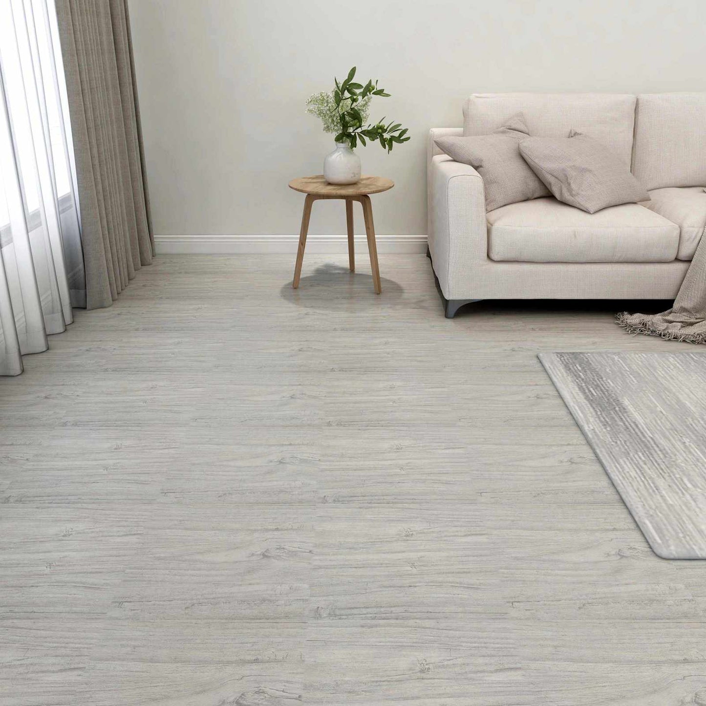 Gulvplanker 5,11 m² 55 pcs PVC Grå og tre