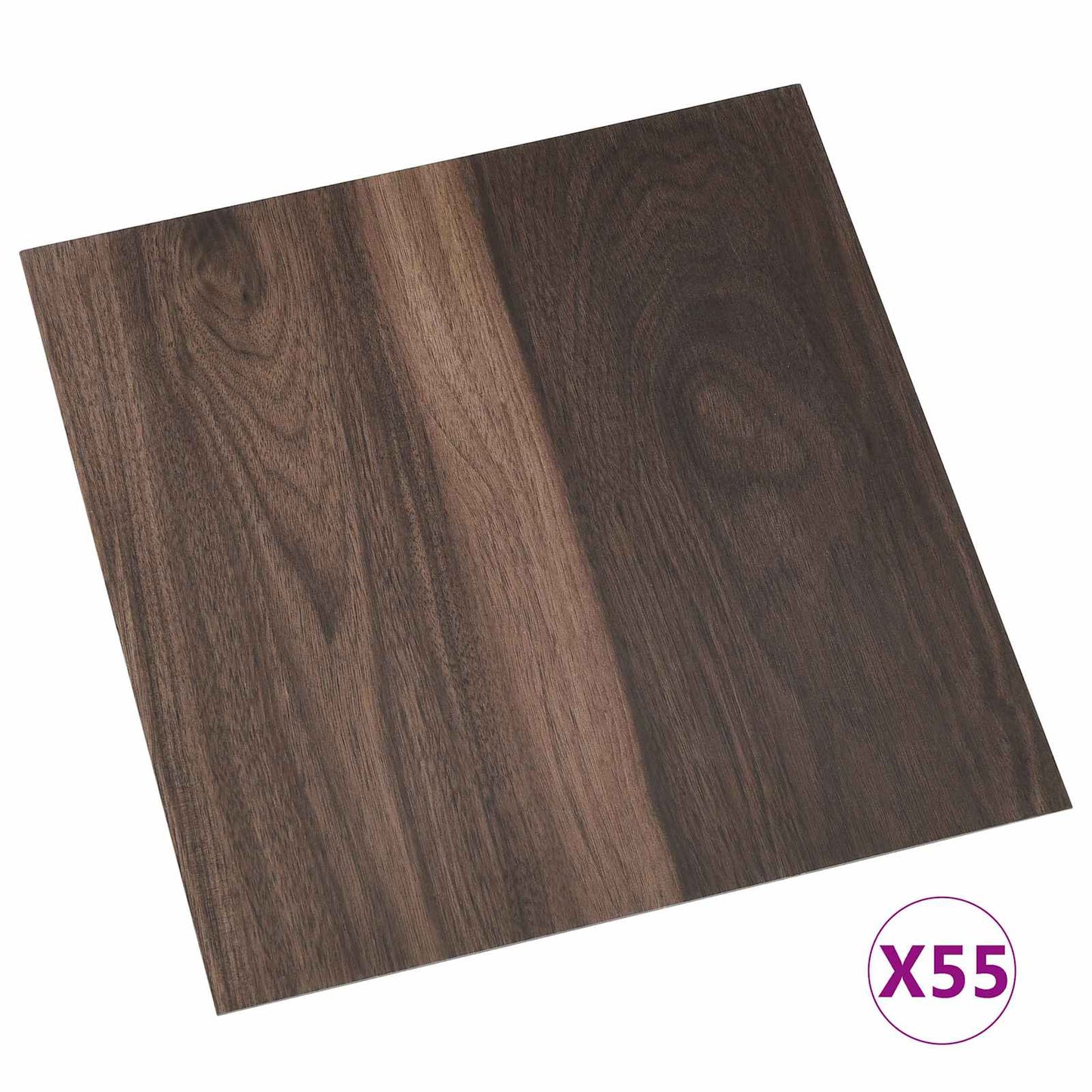 Gulvplanker 55 pcs Mørk brun 5,11 m² PVC