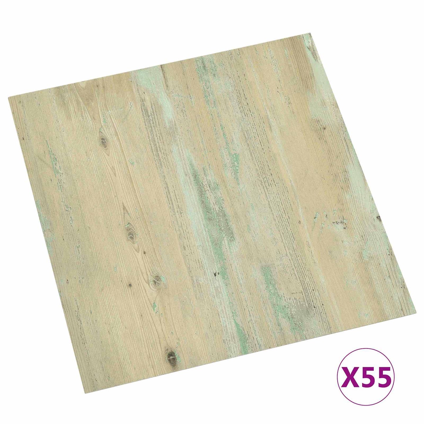 Gulvplanker 5,11 m² 55 pcs PVC Hvit og Lys Brun