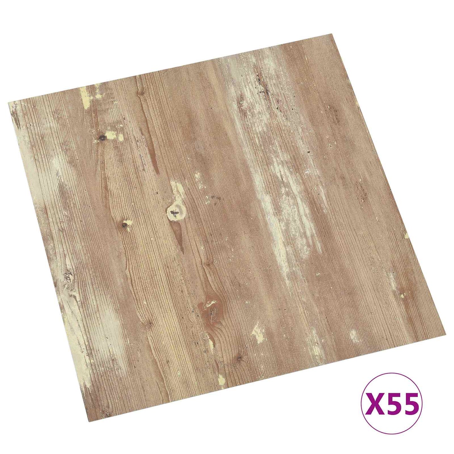 Gulvplanker 5,11 m² 55 pcs PVC Krem og lys brun