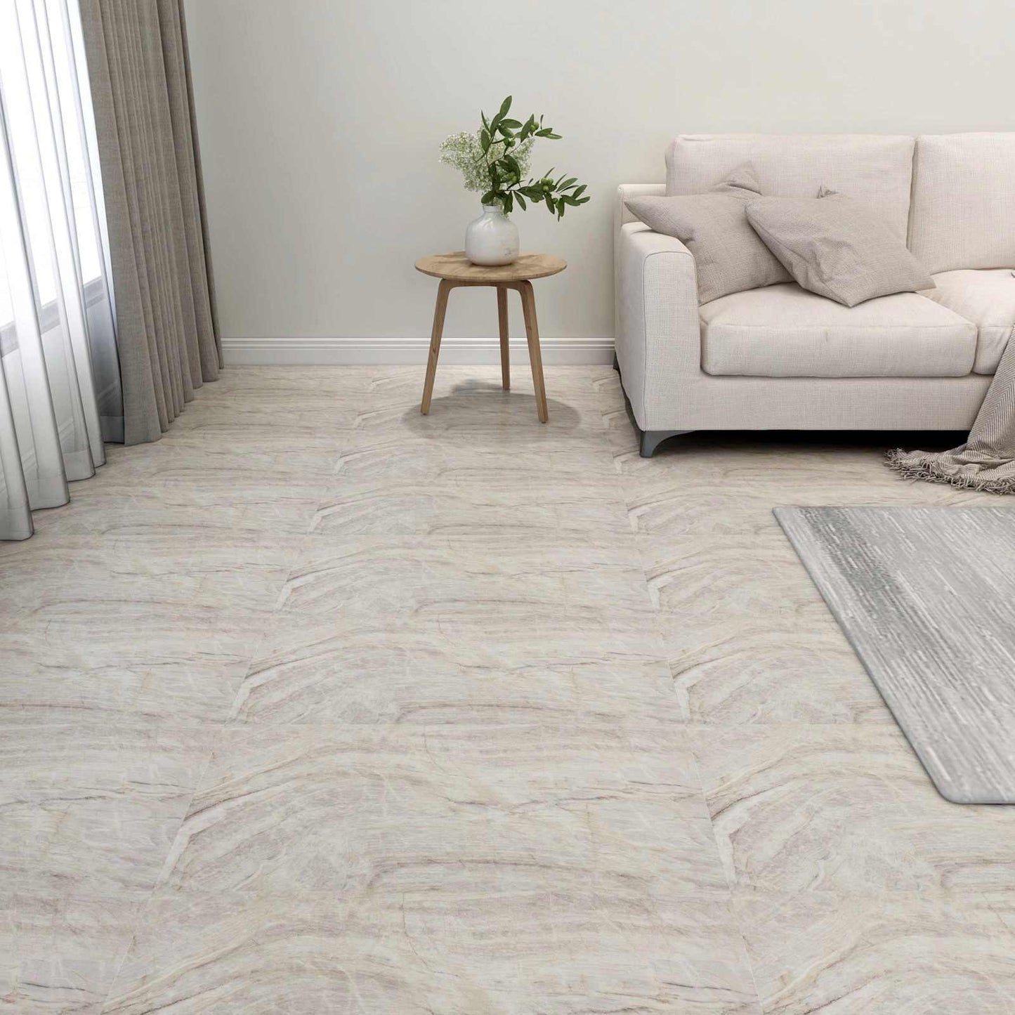 Gulvplanker 5,11 m² 55 pcs PVC Brun og Beige