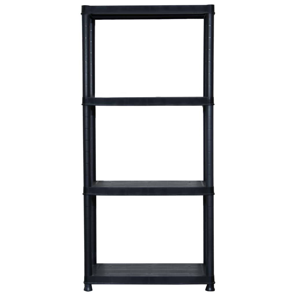 Oppbevaringshylle 4 nivåer svart 61x30,5x130 cm plast