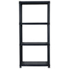 Oppbevaringshylle 4 nivåer svart 61x30,5x130 cm plast