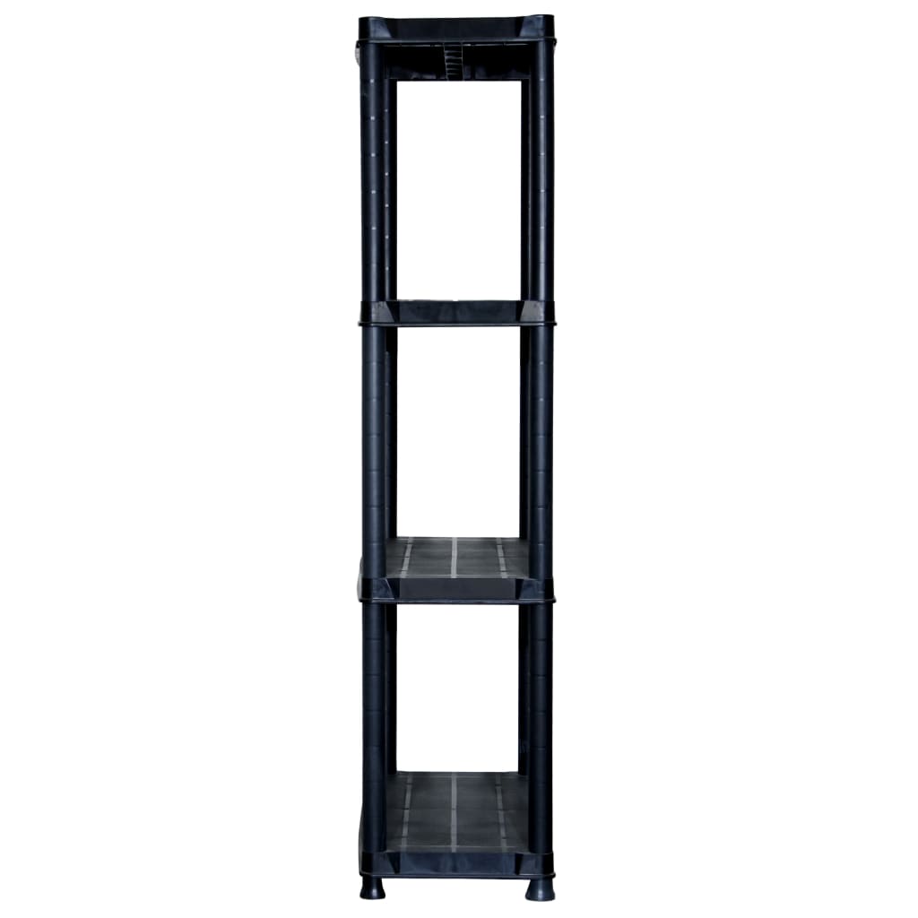 Oppbevaringshylle 4 nivåer svart 61x30,5x130 cm plast