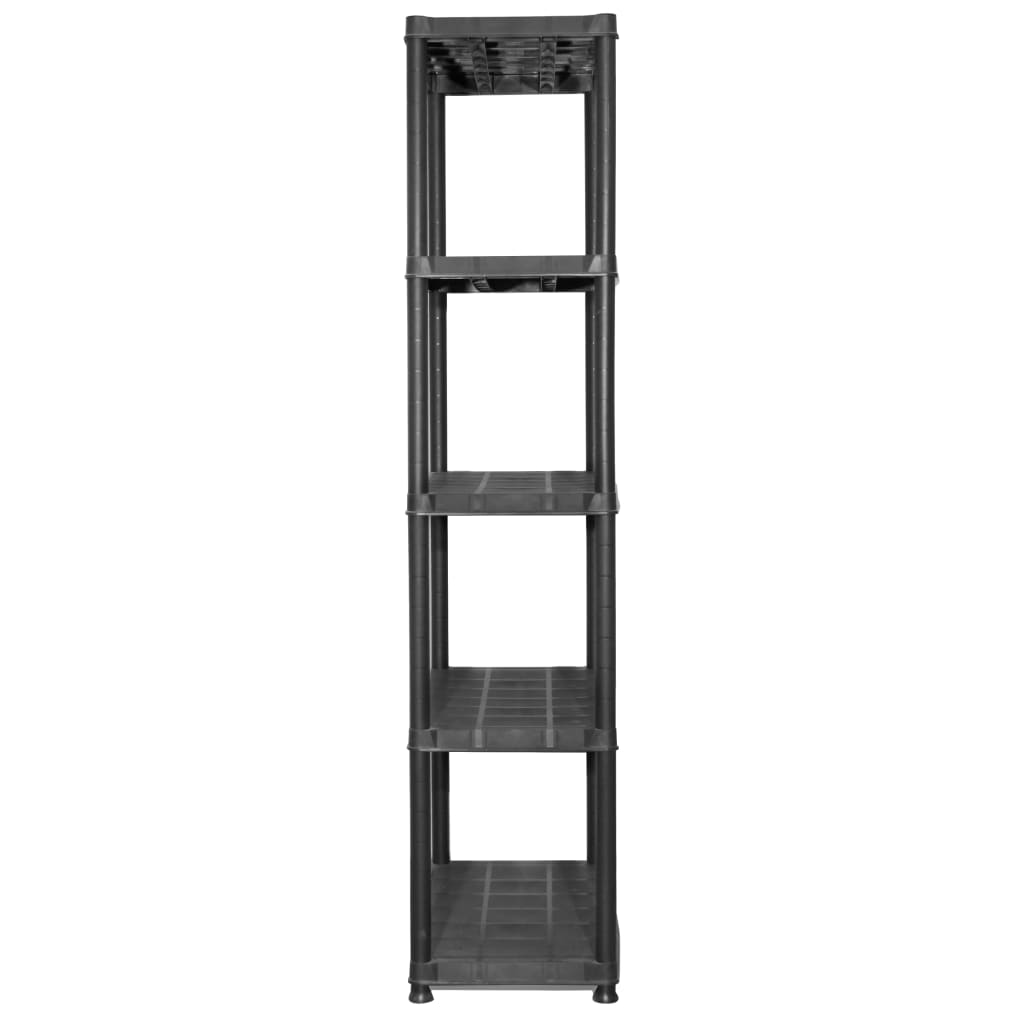 Oppbevaringshylle 5 nivåer svart 71x38x170 cm plast