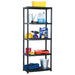 Oppbevaringshylle 5 nivåer svart 71x38x170 cm plast