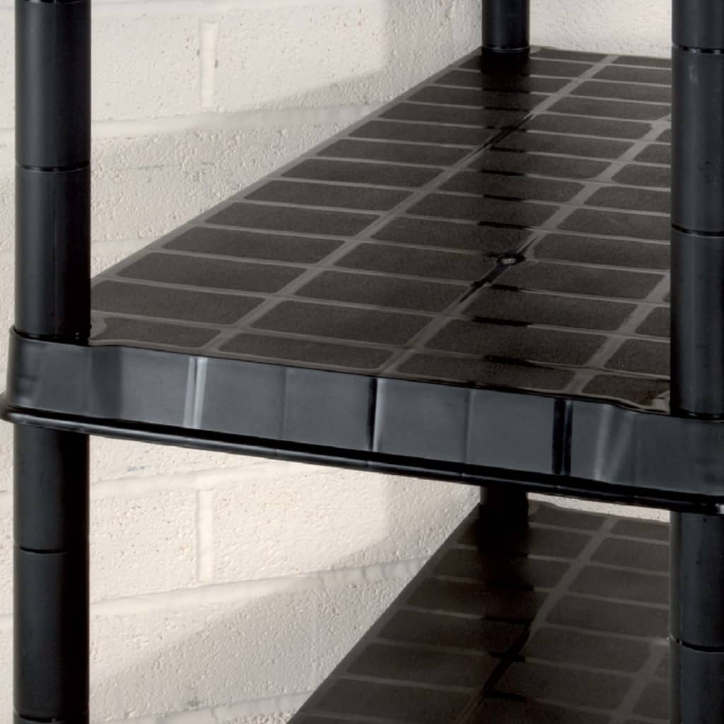 Oppbevaringshylle 5 nivåer svart 91,5x45,7x185 cm plast