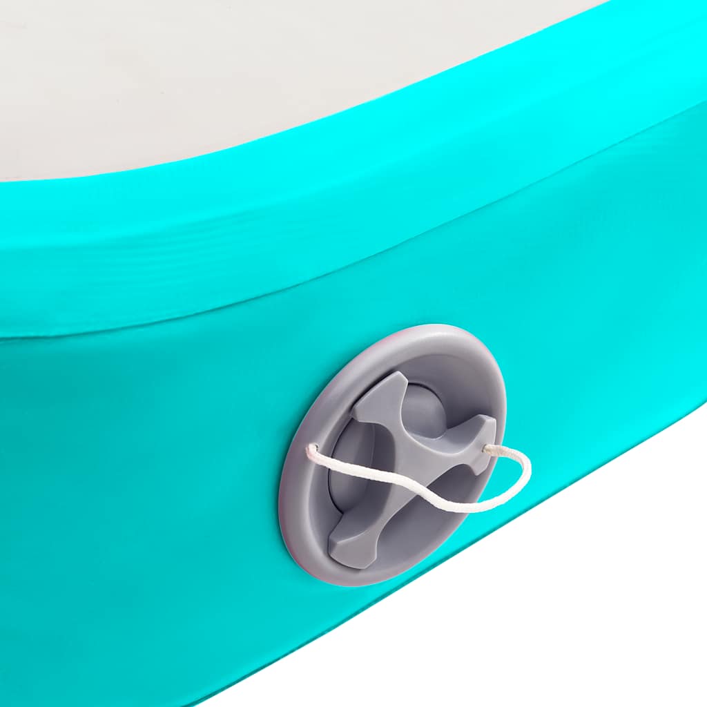 Oppblåsbar gymnastikkmatte med pumpe 60x100x10 cm PVC grønn