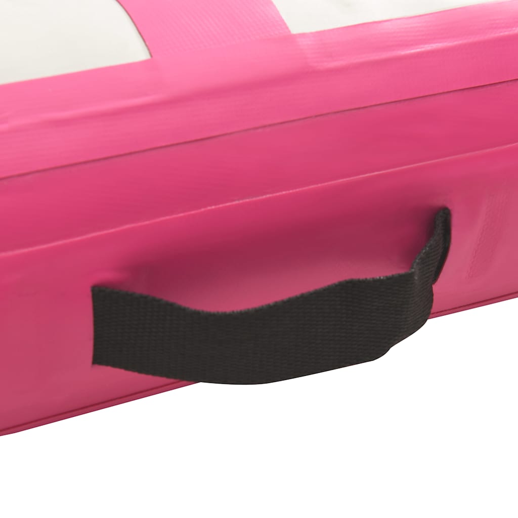 Oppblåsbar gymnastikkmatte med pumpe 60x100x20 cm PVC rosa
