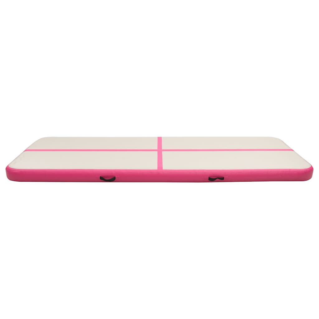 Oppblåsbar gymnastikkmatte med pumpe 300x100x15 cm PVC rosa