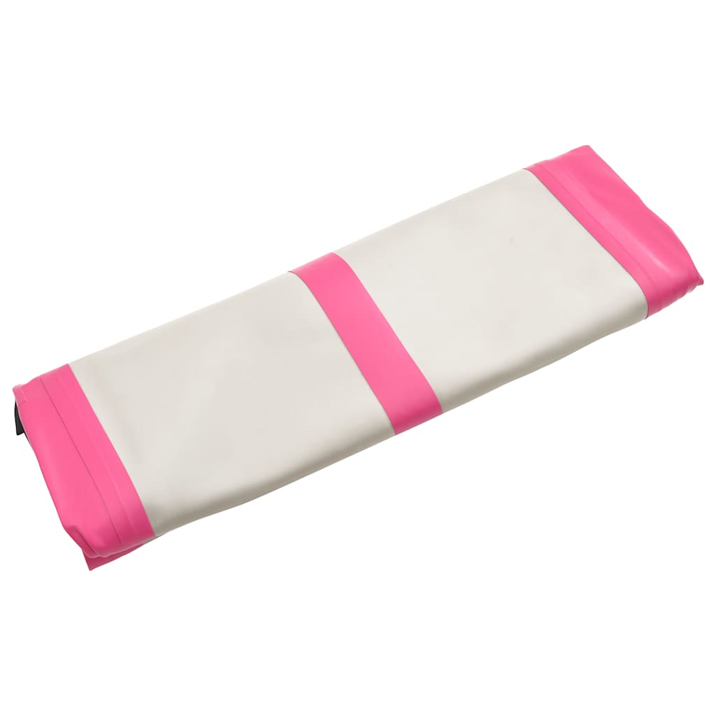 Oppblåsbar gymnastikkmatte med pumpe 400x100x15 cm PVC rosa