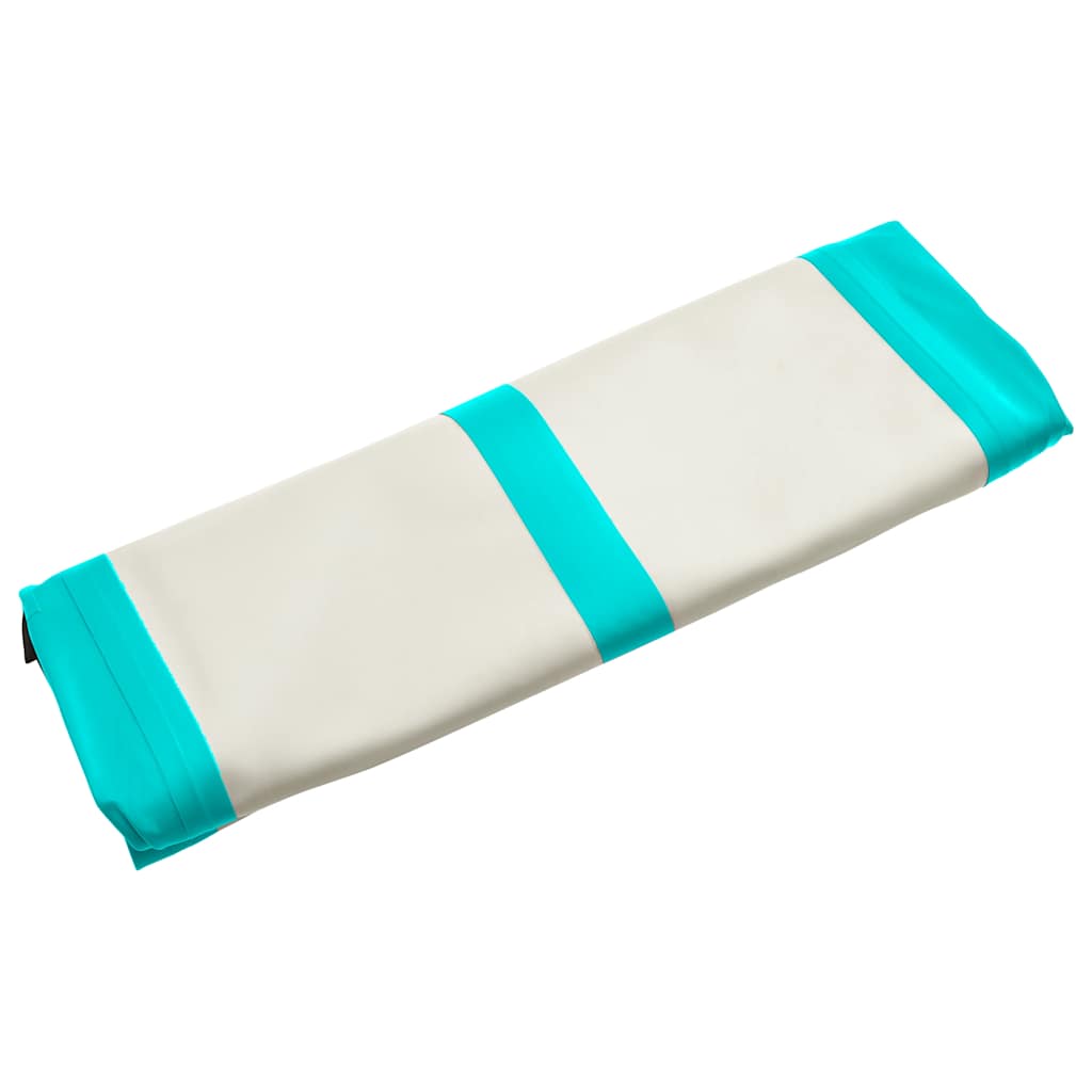Oppblåsbar gymnastikkmatte med pumpe 400x100x15 cm PVC grønn
