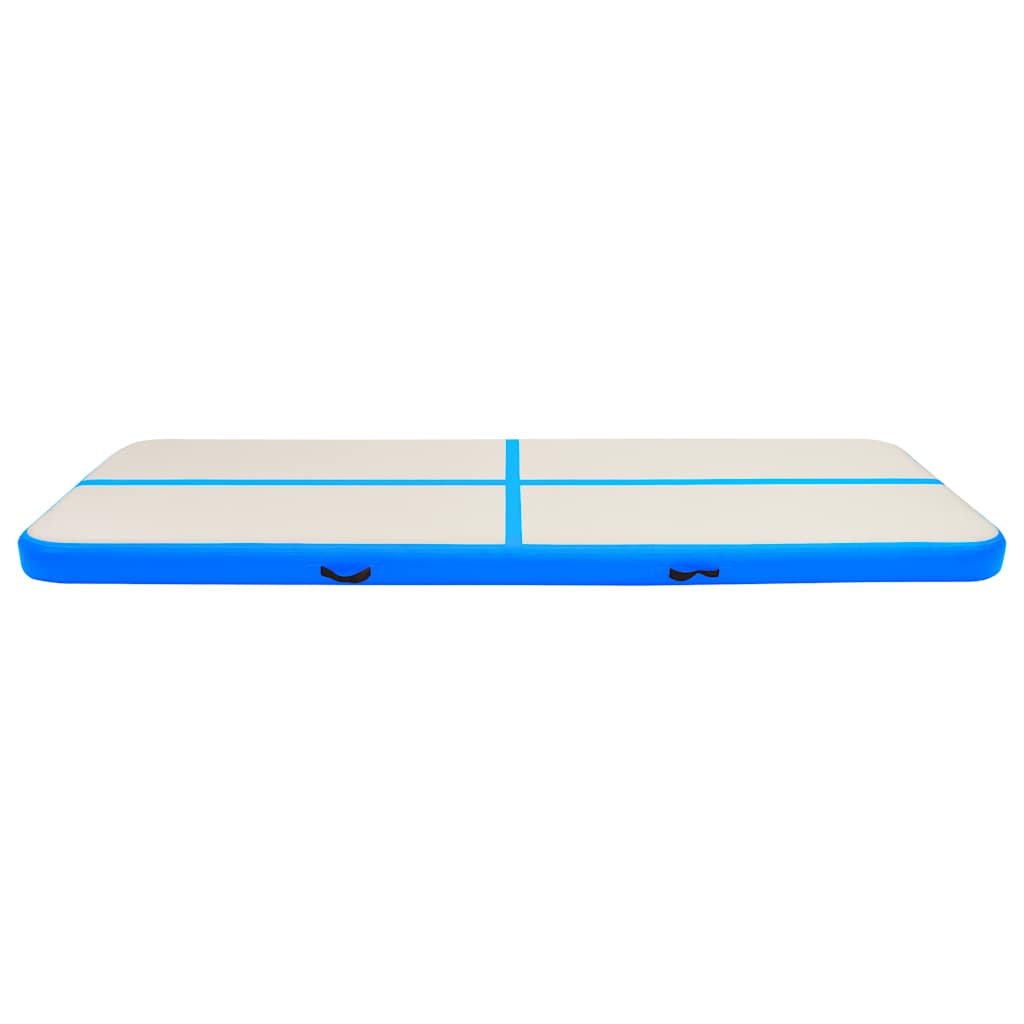 Oppblåsbar gymnastikkmatte med pumpe 500x100x15 cm PVC blå