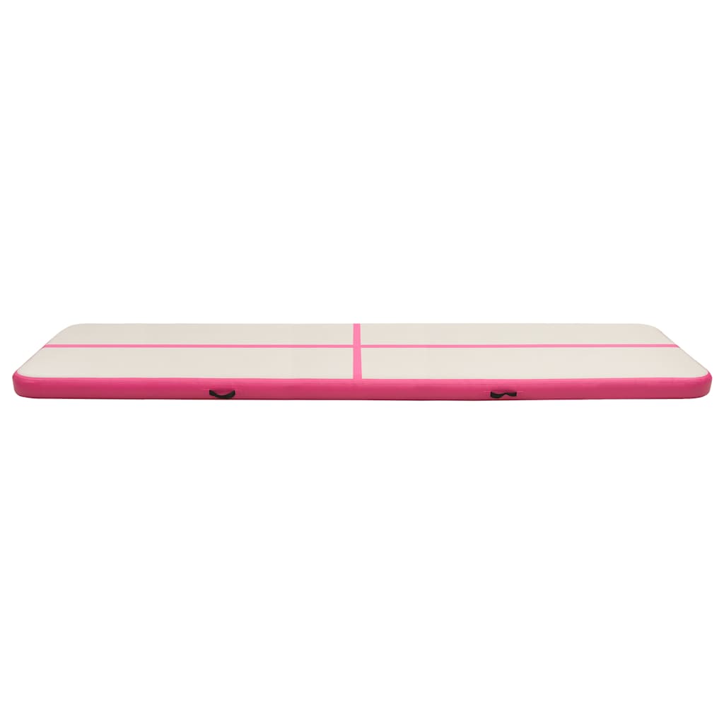 Oppblåsbar gymnastikkmatte med pumpe 700x100x15 cm PVC rosa