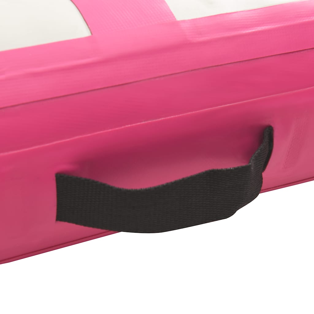 Oppblåsbar gymnastikkmatte med pumpe 700x100x15 cm PVC rosa