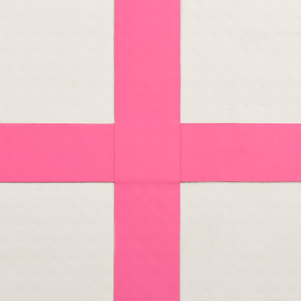 Oppblåsbar gymnastikkmatte med pumpe 700x100x15 cm PVC rosa