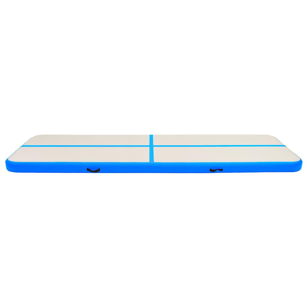 Oppblåsbar gymnastikkmatte med pumpe 700x100x15 cm PVC blå