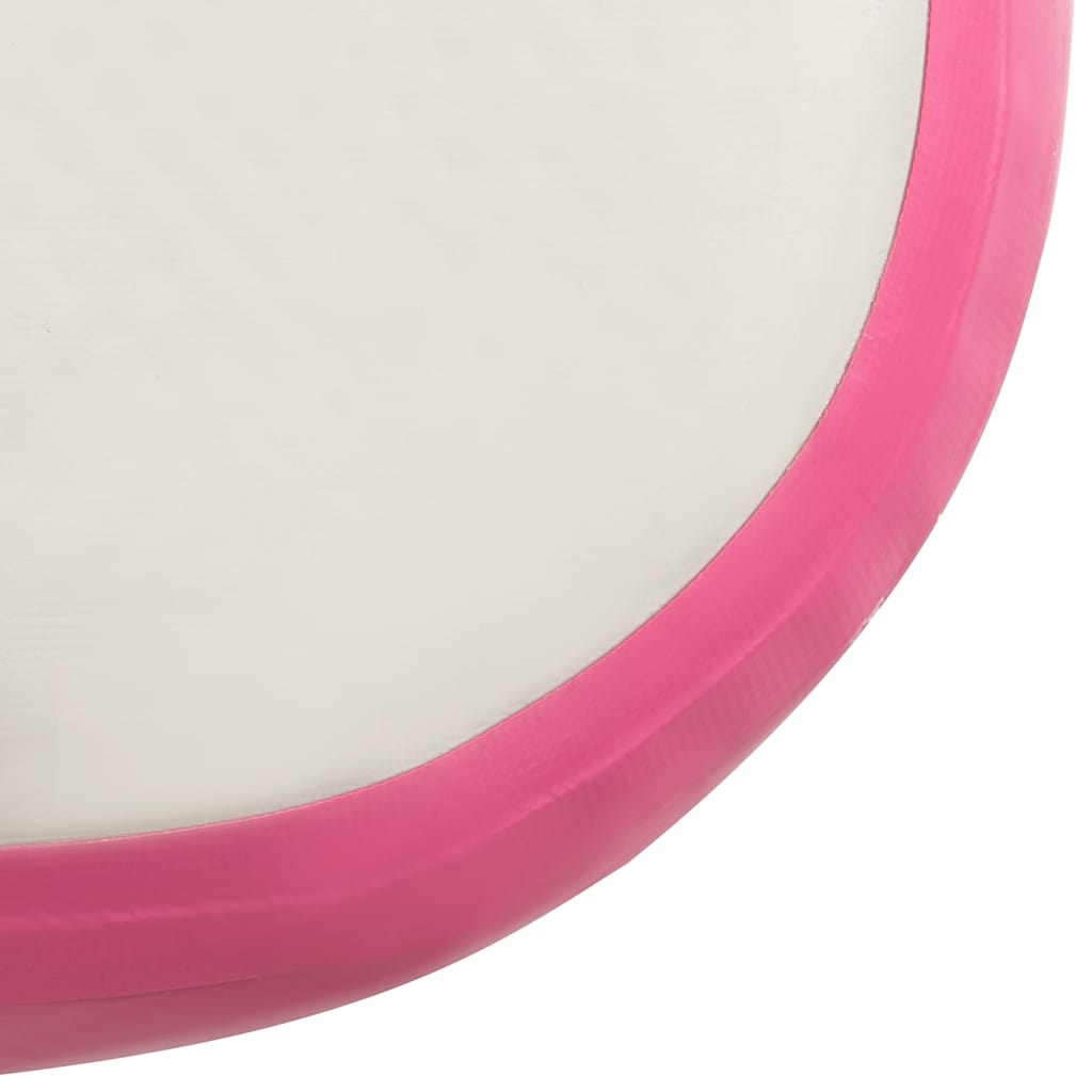 Oppblåsbar gymnastikkmatte med pumpe 800x100x15 cm PVC rosa