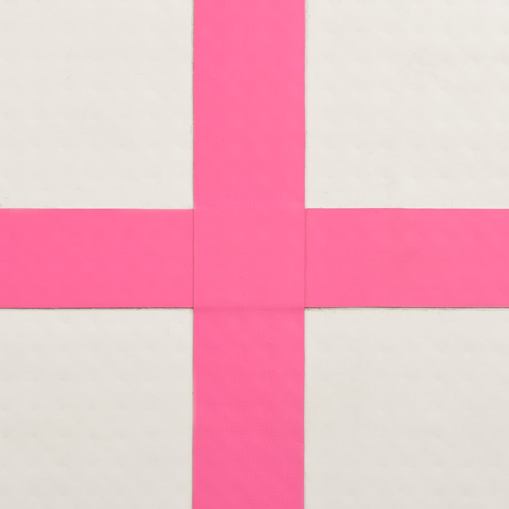 Oppblåsbar gymnastikkmatte med pumpe 800x100x15 cm PVC rosa