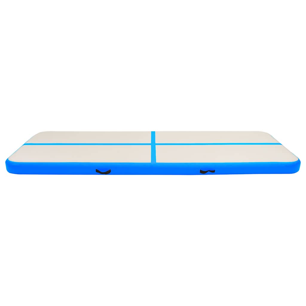 Oppblåsbar gymnastikkmatte med pumpe 300x100x20 cm PVC blå