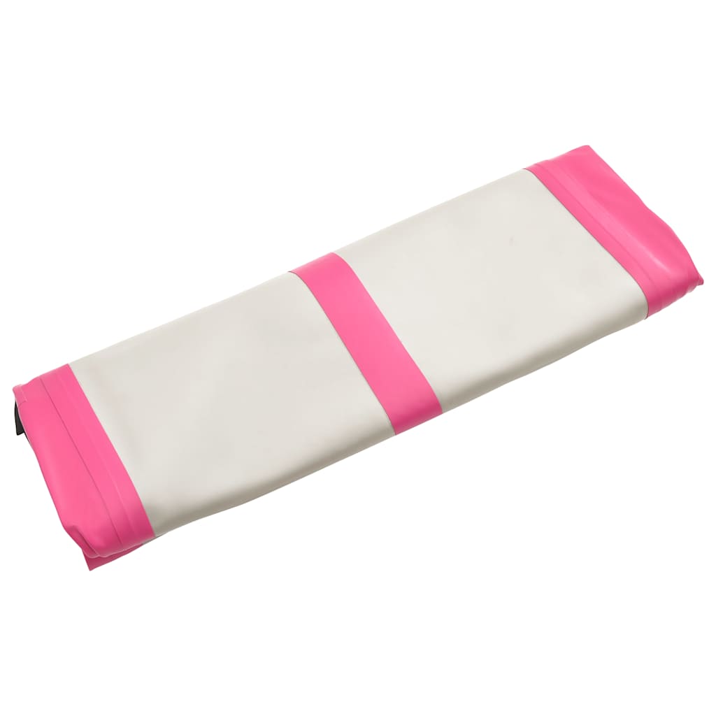 Oppblåsbar gymnastikkmatte med pumpe 600x100x20 cm PVC rosa