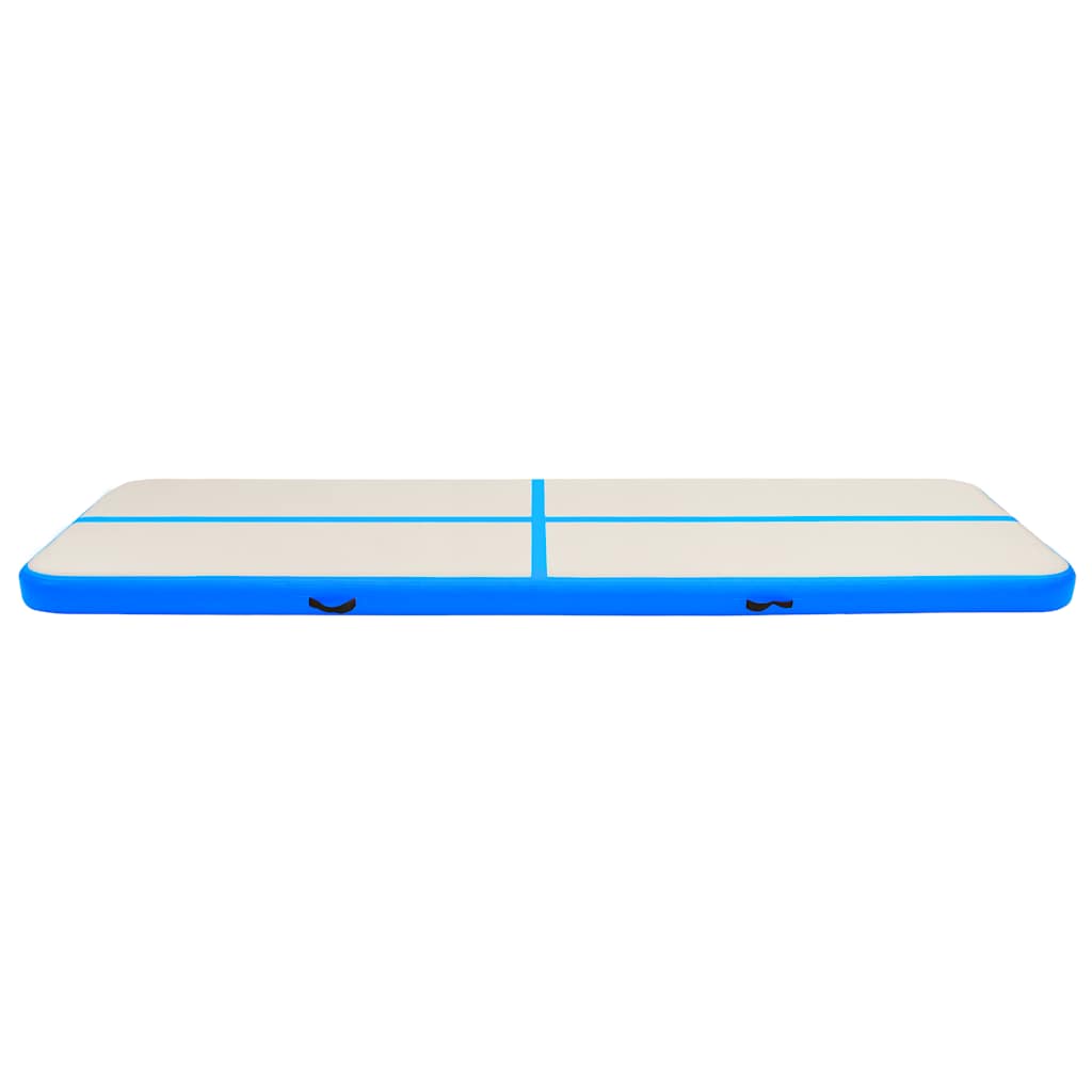 Oppblåsbar gymnastikkmatte med pumpe 600x100x20 cm PVC blå