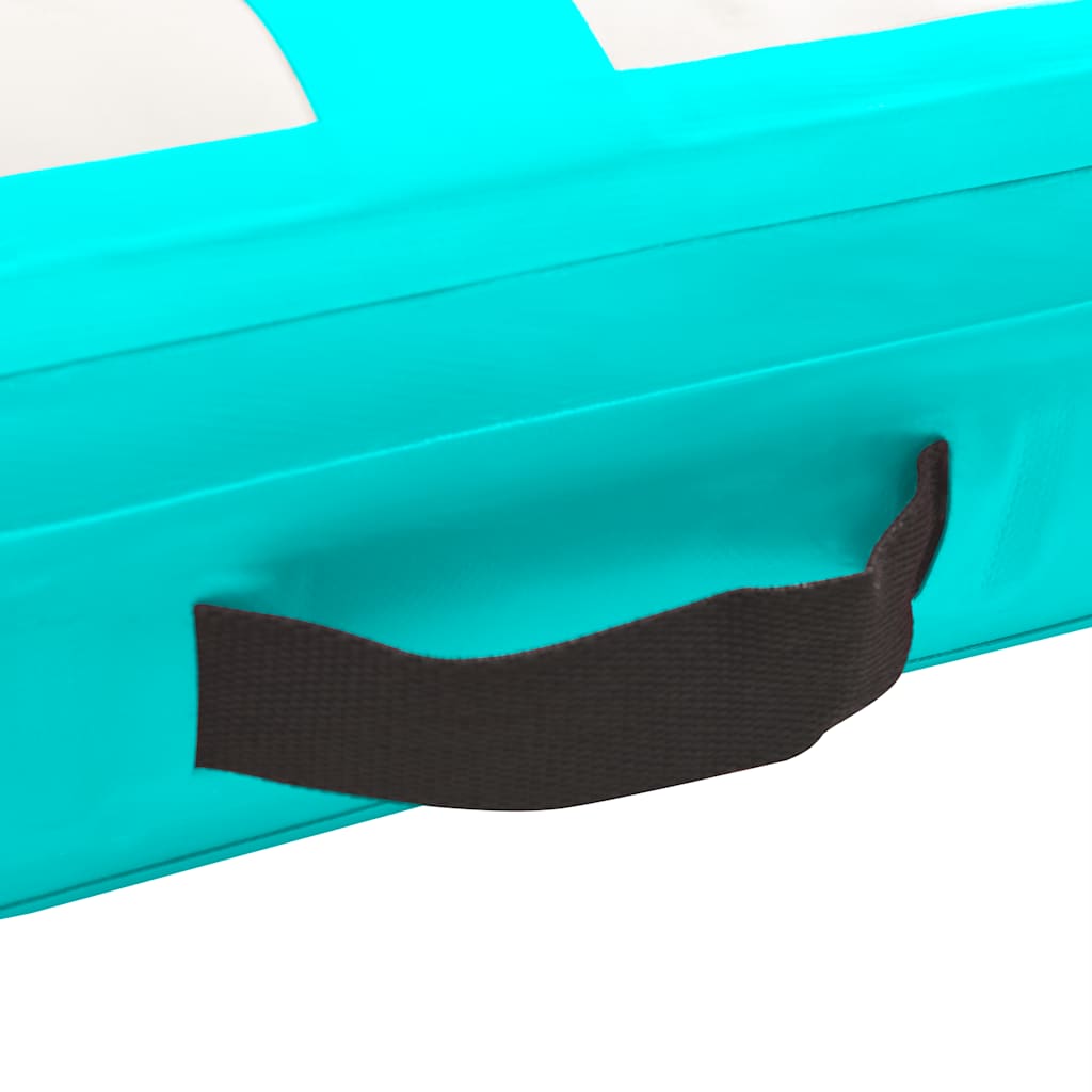 Oppblåsbar gymnastikkmatte med pumpe 700x100x20 cm PVC grønn