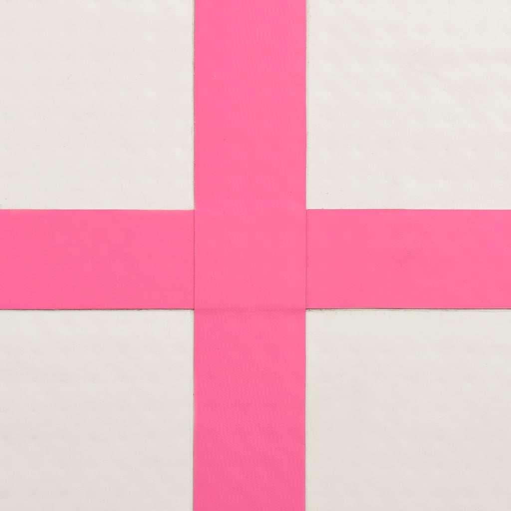 Oppblåsbar gymnastikkmatte med pumpe 200x200x10 cm PVC rosa