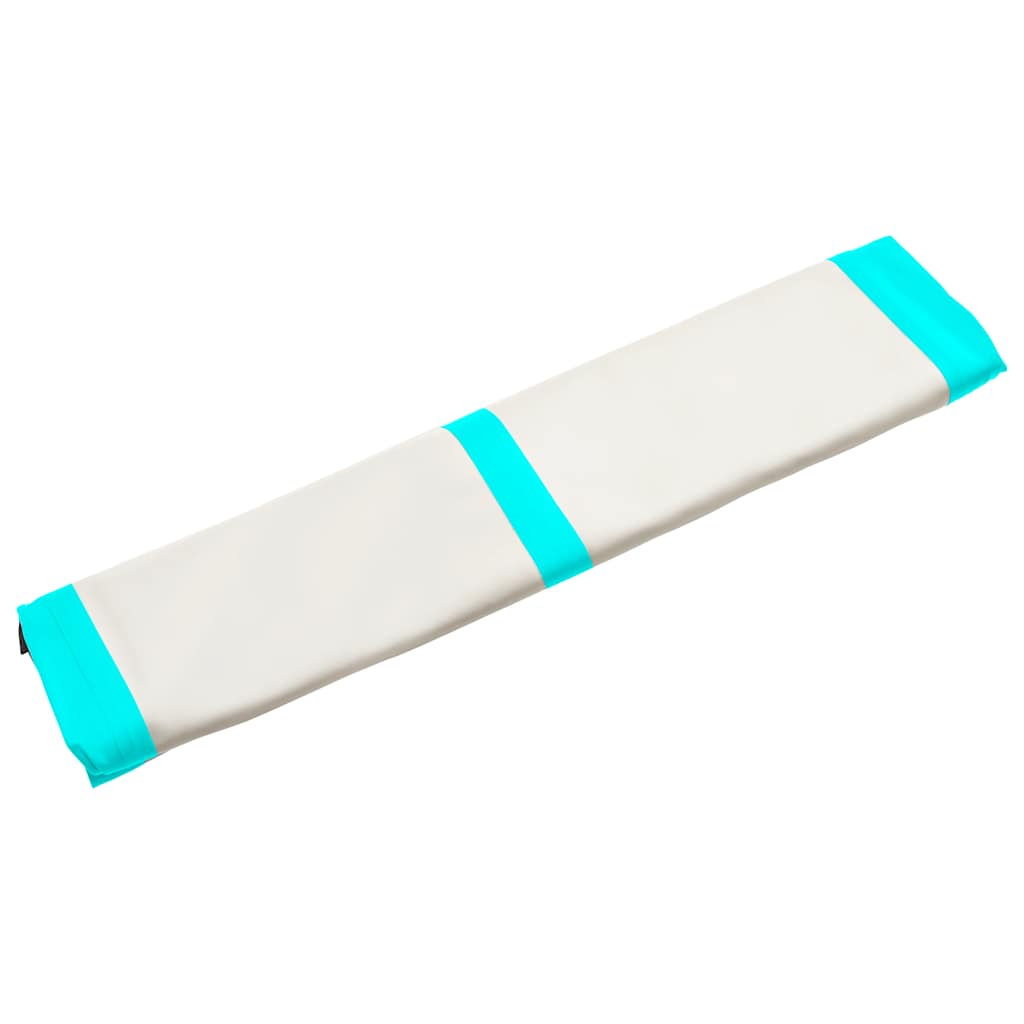 Oppblåsbar gymnastikkmatte med pumpe 200x200x20 cm PVC grønn