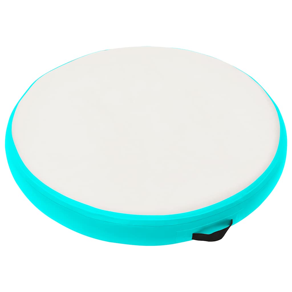 Oppblåsbar gymnastikkmatte med pumpe 100x100x10 cm PVC grønn