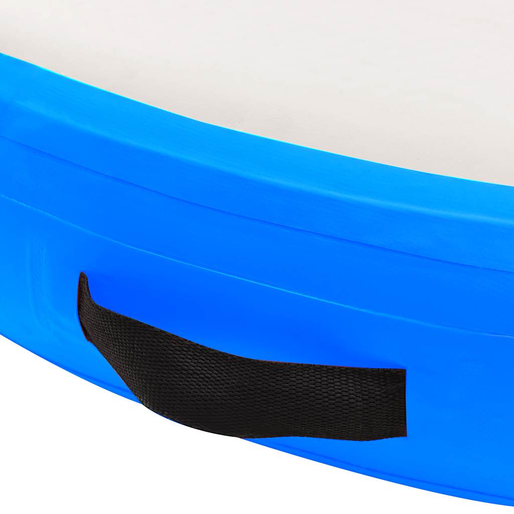 Oppblåsbar gymnastikkmatte med pumpe 100x100x15 cm PVC blå