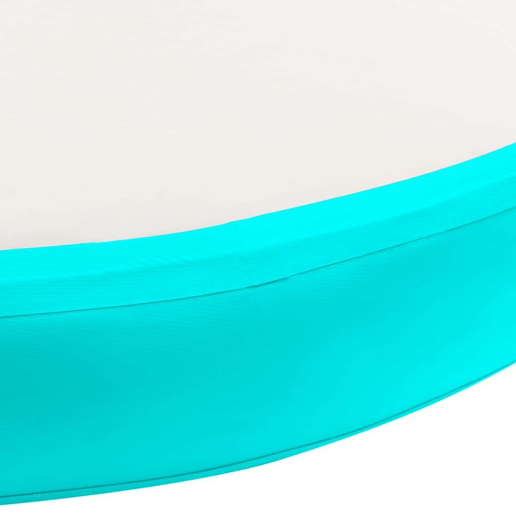 Oppblåsbar gymnastikkmatte med pumpe 100x100x15 cm PVC grønn