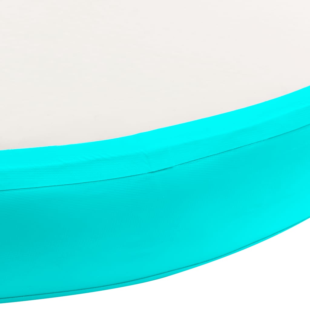 Oppblåsbar gymnastikkmatte med pumpe 100x100x20 cm PVC grønn