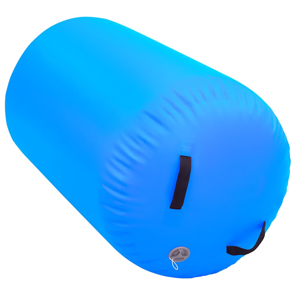 Oppblåsbar gymnastikkrull med pumpe 100x60 cm PVC blå