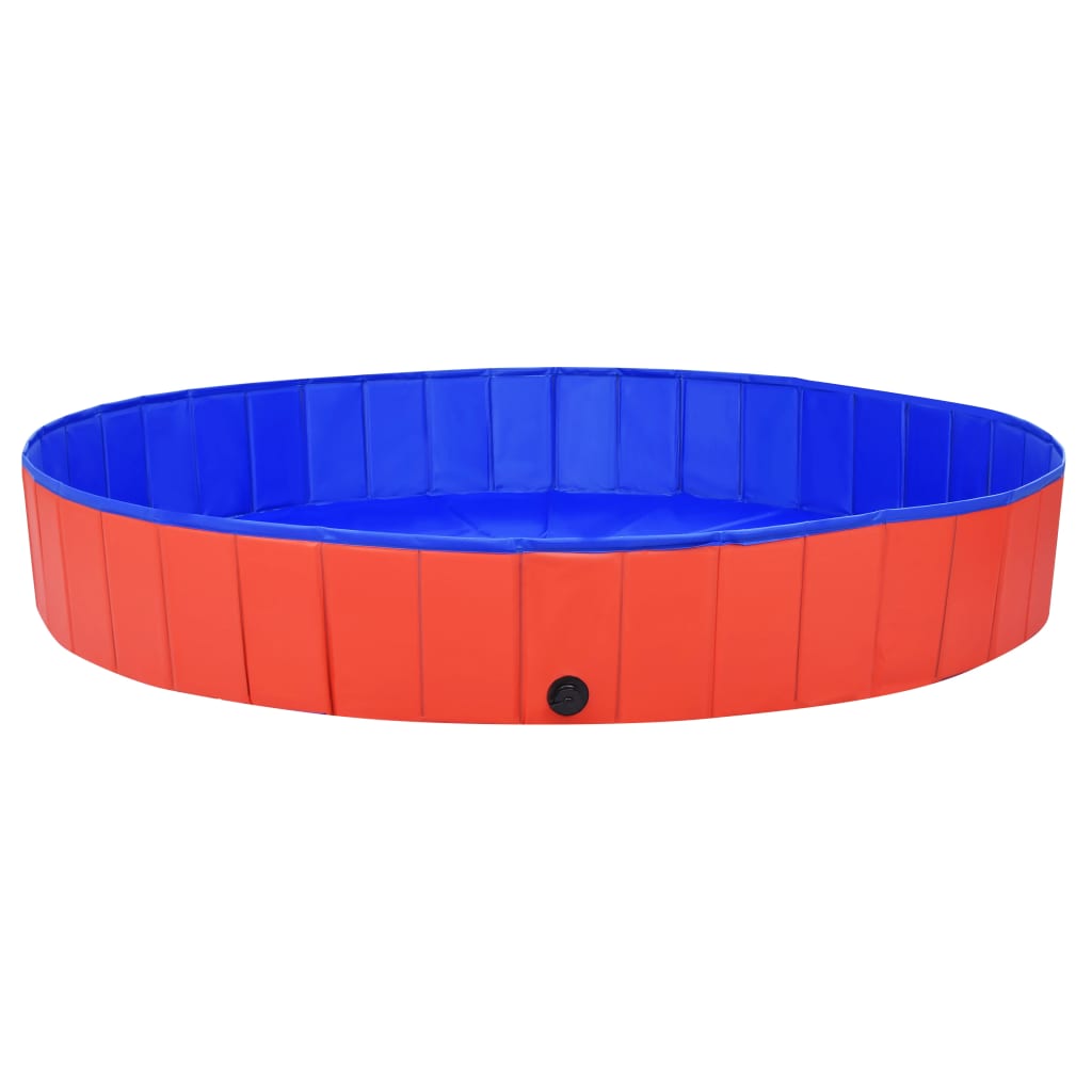 Sammenleggbart hundebasseng rød 200x30 cm PVC