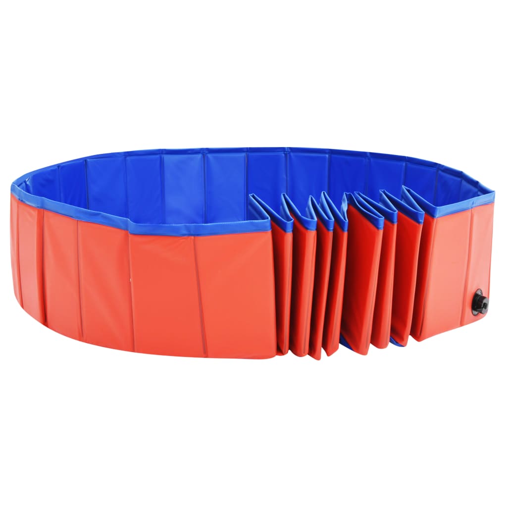 Sammenleggbart hundebasseng rød 200x30 cm PVC