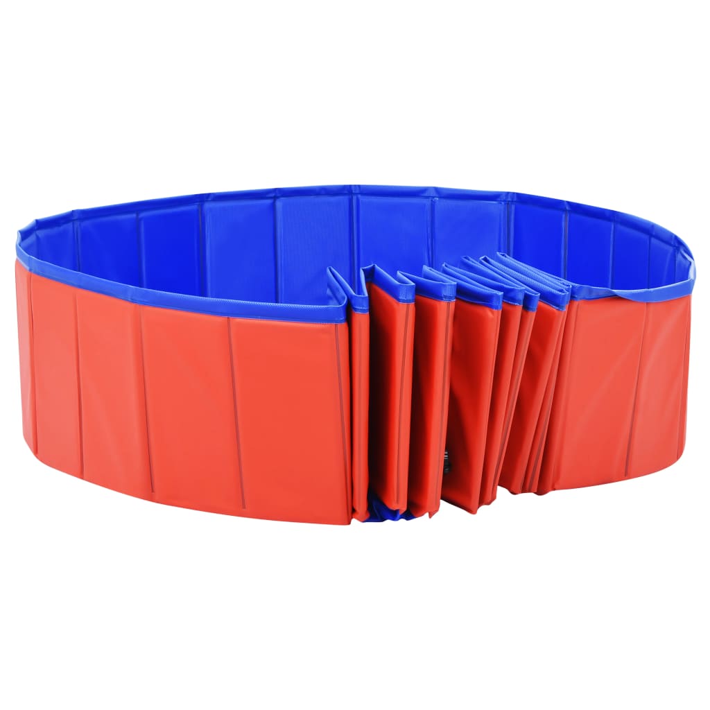 Sammenleggbart hundebasseng rød 300x40 cm PVC