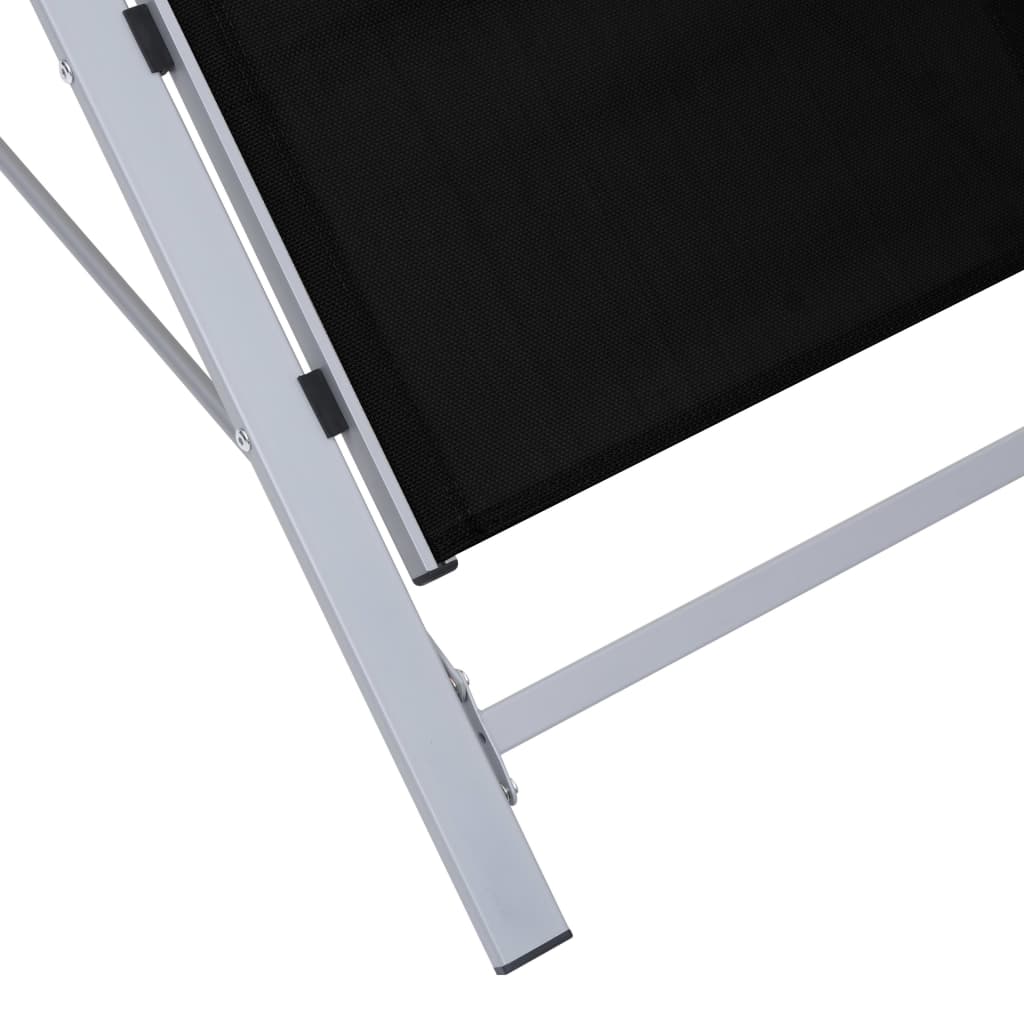 Solseng tekstil og aluminium svart vidaXL